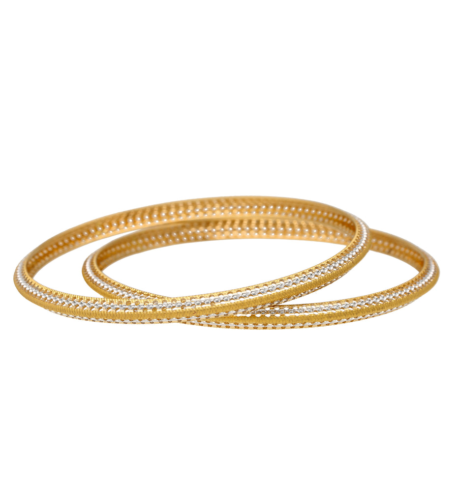 22K Yellow & White Gold Bangle Set of 6 (111gm)