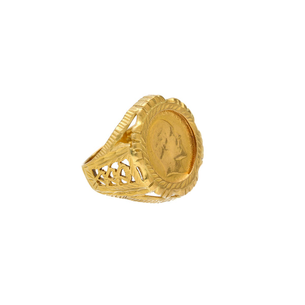 22K Yellow Gold Figurehead Ring (10gm) | 



Indulge in luxury and elegance with this 22k gold ring for men by Virani Jewelers.This except...