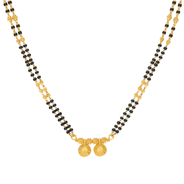 22K Yellow Gold 18 inch Mangalsutra Necklace (14.2gm) | 



Add a touch of tradition to your jewelry collection with this beautiful 22k yellow gold Manga...