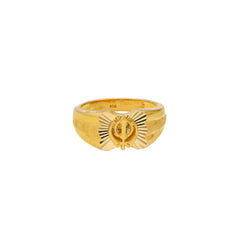 22K Yellow Gold Ring with Engraved Center (7.8gm)