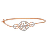 18K Rose Gold & 0.51ct Diamond Bangle (7.9gm) | 

Indulge in the splendor of Indian gold bangles with this 18k rose gold and diamond hinged brace...