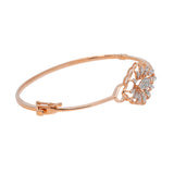 18K Rose Gold & 0.35ct Diamond Bangle (8.7gm) | 

Add a touch of glamour to your ensemble with this 18k rose gold floral diamond bracelet from Vi...