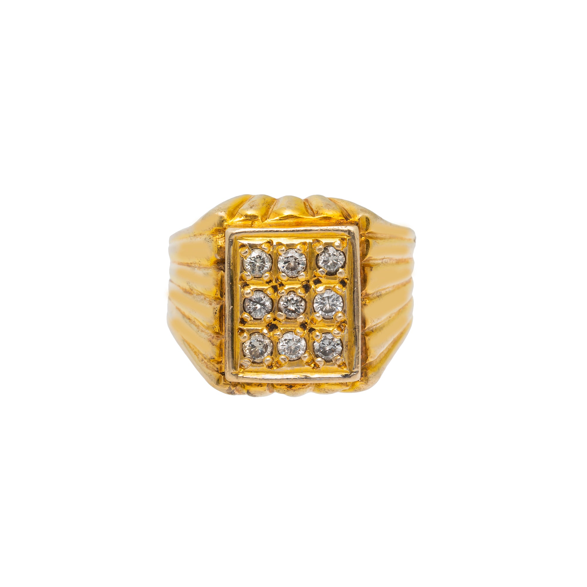 14K Yellow Gold Mens 3/4 carat Diamond Ring | United Kingdom