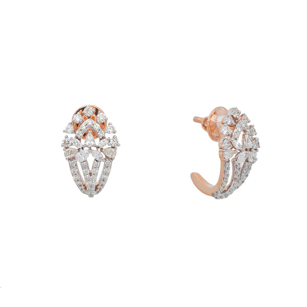 18K Rose Gold & 1ct Diamond Stud Earrings (4.8gm) | 
Discover the allure of Indian gold jewelry by owning this pair of 18k rose gold and diamond stud...