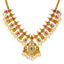 22k Yellow Gold, Emerald, Ruby, CZ & Pearl Temple Necklace Set (55.3gm)