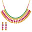 22k Yellow Gold, Emerald & Ruby Necklace Set (83.5gm)