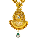 22K Yellow Gold Necklace Set w/ Kundan & Emerald (68.8 gm) | 



Virani Jewelers presents a gorgeous 22k yellow gold necklace and earring that embodies the gr...