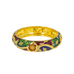 22K Yellow Gold Meenakari Ring (3.8gm)