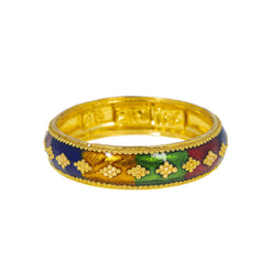 22K Yellow Gold Meenakari Ring (3.5gm)