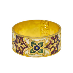 22K Yellow Gold Meenakari Ring (4.7gm)