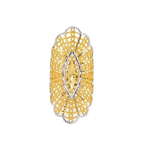 22K Yellow Gold & White Gold Ring (6.2gm) | 



Virani Jewelers presents a 22k multi-tone gold ring that seamlessly merges yellow and white g...