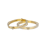 22K Multi-Tone Gold Bangle Set of 2 (58.1gm) | 



This 22k multi-tone gold bangle set of two by Virani Jewelers features an elegant fusion of y...