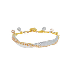 22K Multi-Tone Gold Adjustable Bangle (12.5gm)