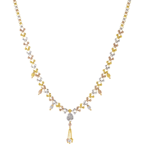 22K Multi-Tone Gold Beaded Chain Necklace (21.5gm) | 



With its exquisite multi-tone design, this 22k gold chain by Virani Jewelers offers a fresh t...