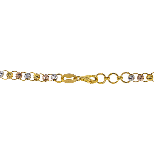 22K Multi-Tone Gold Beaded Chain Necklace (21.5gm) | 



With its exquisite multi-tone design, this 22k gold chain by Virani Jewelers offers a fresh t...