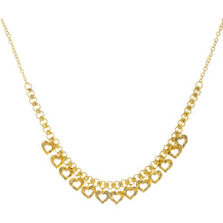 22K Yellow Gold Heart Chain Necklace (8.3gm)