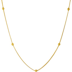 22K Yellow Gold Beaded Chain Necklace (7gm)