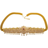 22K Yellow Gold Vaddanam Waist Belt w/ Ruby, CZ & Pearls (208.4gm) | 



Designed in rich 22k yellow gold, this vaddanam belt from Virani Jewelers is a beautiful homa...