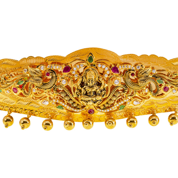 22K Yellow Gold Vaddanam Waist Belt w/ Emerald, Ruby & CZ (92.2gm) | 



This exquisite 22k gold Vaddanam belt by Virani Jewelers is a statement piece that beautifull...