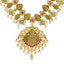 22K Yellow Gold Temple Necklace w/ Emerald, Ruby, Pearl & CZ (87.2gm)