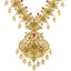 22K Yellow Gold Temple Necklace w/ Emerald, Ruby, CZ, and Pearl (82gm)