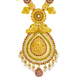 22K Yellow Gold Temple Necklace w/ Emerald, Ruby, CZ, and Pearl (150.5gm) | 



Designed in 22k gold, this temple necklace by Virani Jewelers showcases a beautiful assortmen...