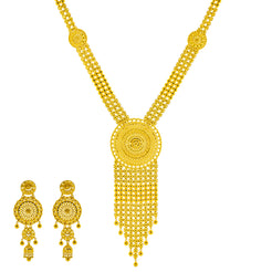 22K Yellow Gold Aditi Necklace & Earrings Set (99.8 grams)