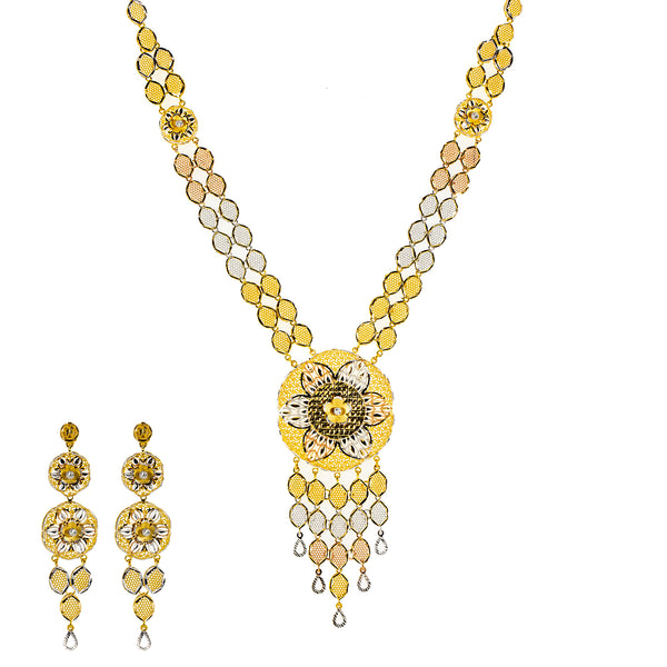 22K Yellow Gold Bimala Necklace & Earrings Set (51.3 grams) | 



This radiant 22k gold necklace and earring set from Virani Jewelers embodies the richness and...