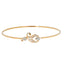 18K Rose Gold & 0.10 ct Diamond Bangle (3.46 grams)