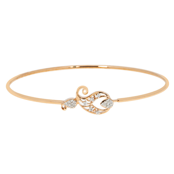 18K Rose Gold & 0.11 ct Diamond Bangle (4.14 grams) | 



Adorn your wrist with the timeless simplicity of this 18k rose gold and diamond bangle by Vir...