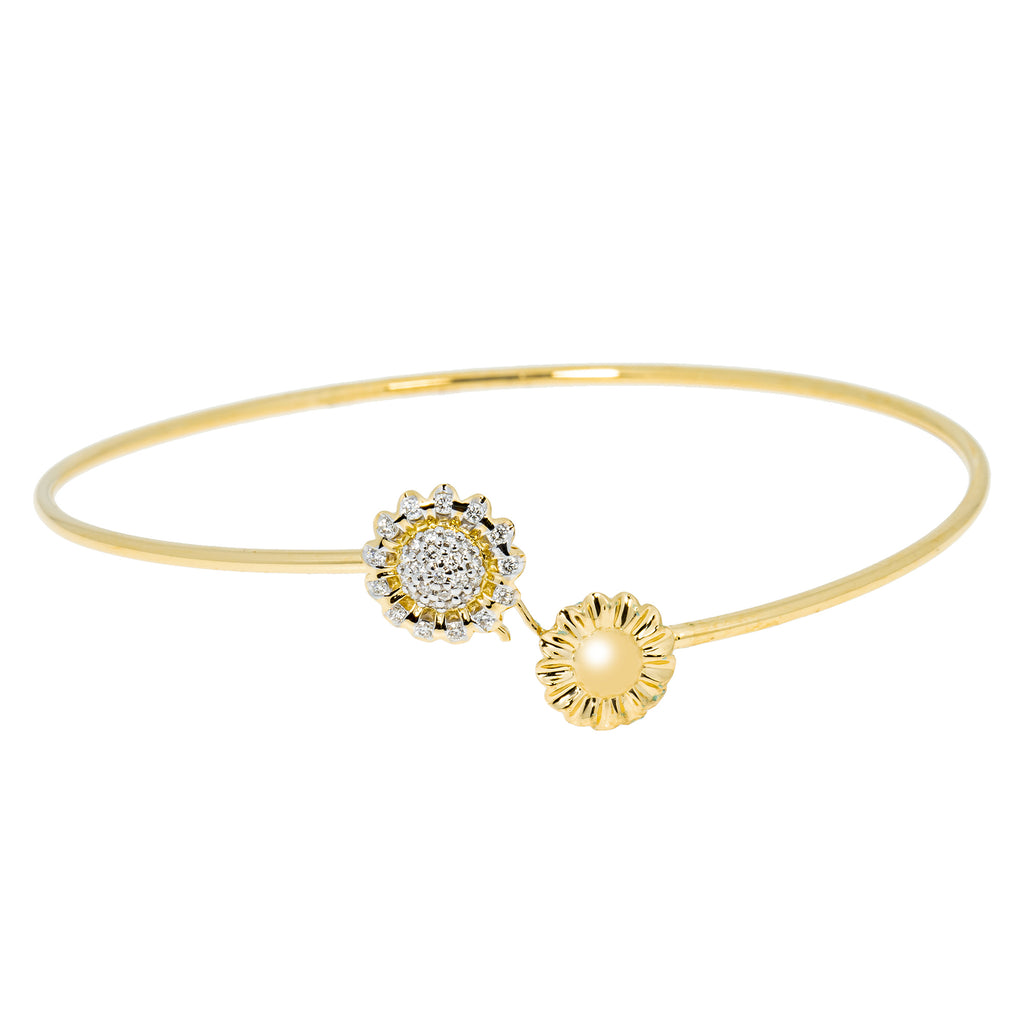 18K Yellow Gold & 0.15 ct Diamond Bangle (3.61 grams) – Virani Jewelers