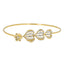 18K Yellow Gold & 0.48 ct Diamond Hearts Bangle Bracelet (6.06 grams)