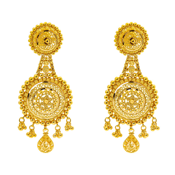 22K Yellow Gold Necklace & Chandbali Earring Set (71.3gm) | 



Embrace the rich heritage of Indian gold jewelry with this 22k necklace and Chandbali earring...