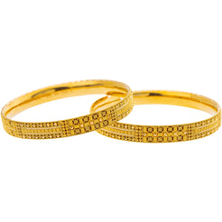 22K Yellow Gold Bangle Set of 2 (37.5gm)