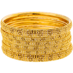 22K Yellow Gold Bangle Set of 6 (79.8gm)