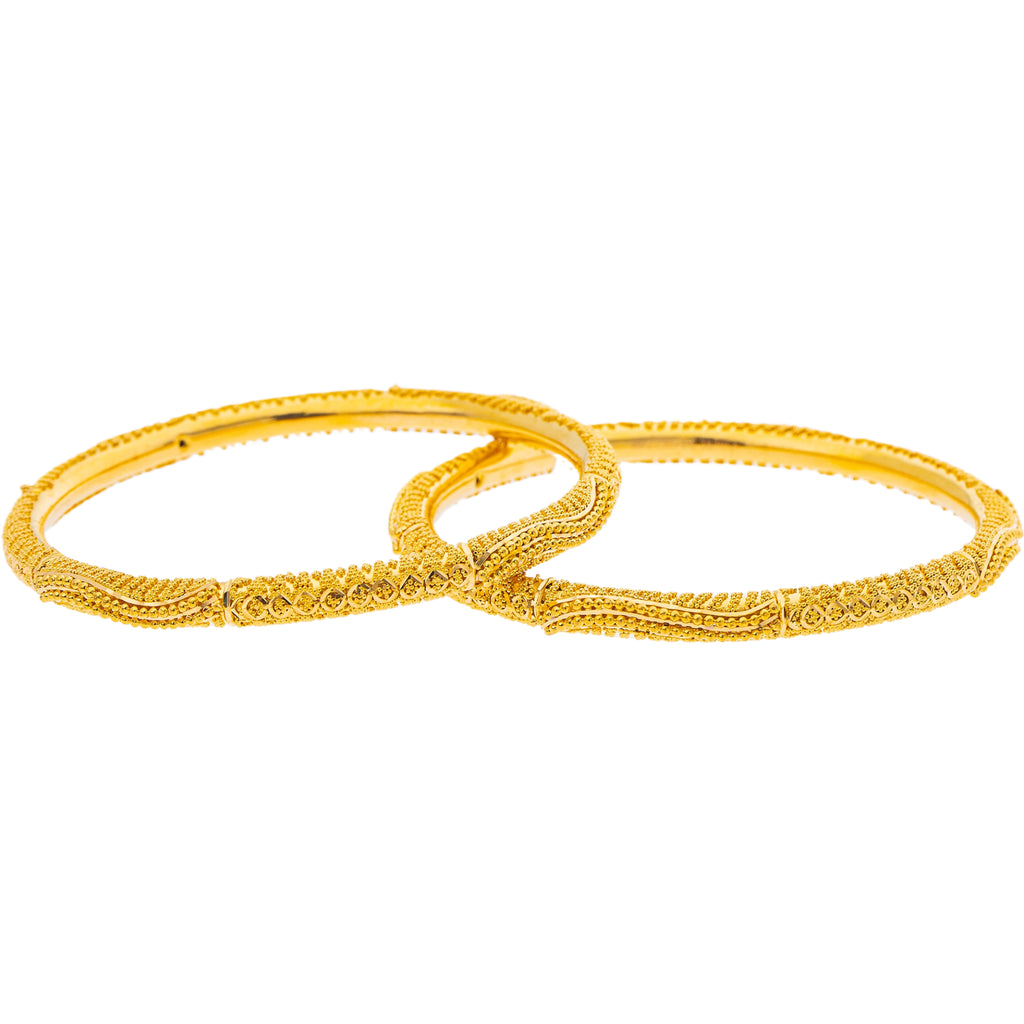 22K Yellow Gold Bangle Set of 2 (34.7gm) | 



Transform your style with this exquisite 22k gold bangle set, blending intricate design and c...