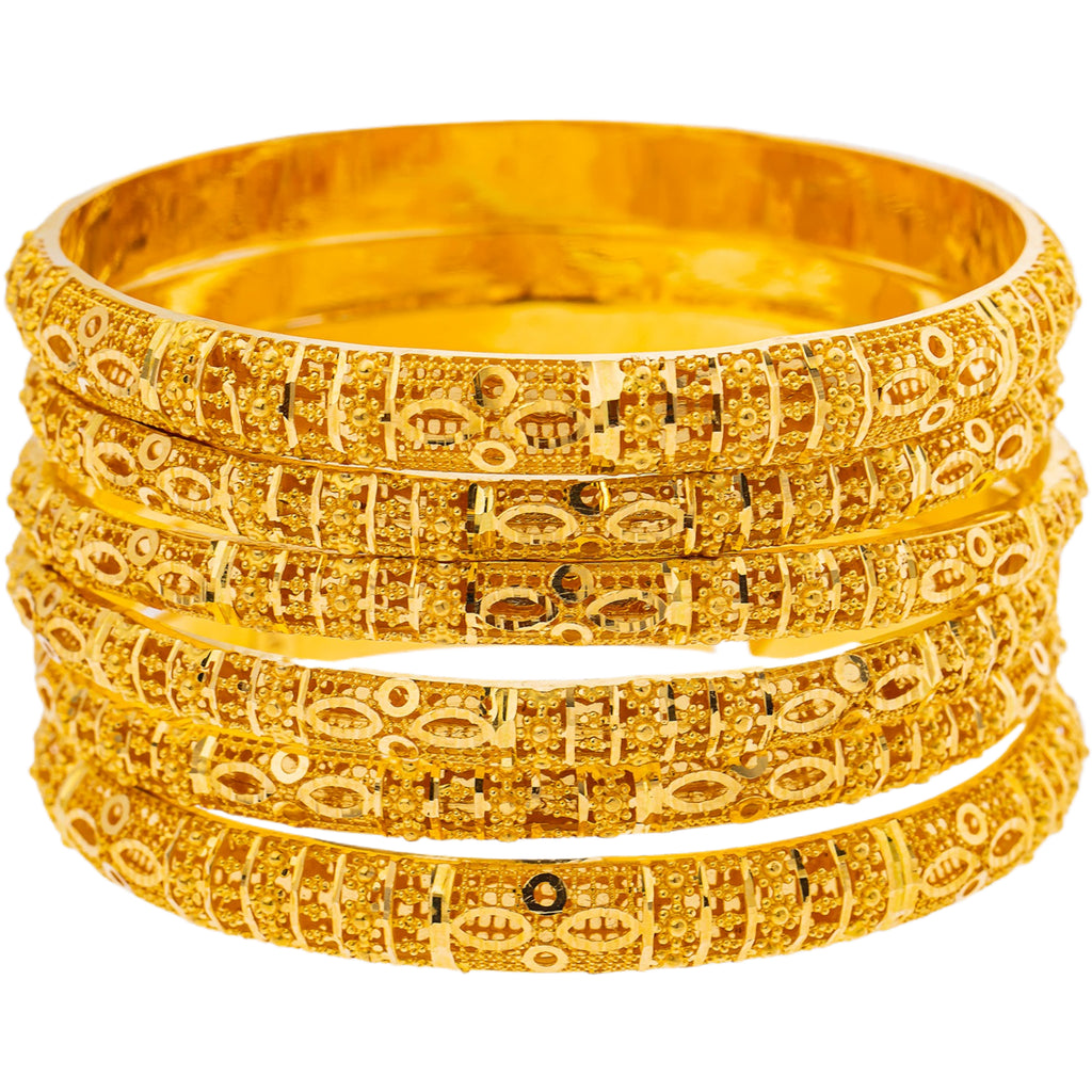 22K Yellow Gold Bangle Set of 6 (78.5gm) | 



Embrace heritage with this stunning 22k gold bangle set, perfect for those who cherish tradit...