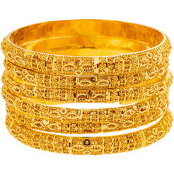 22K Yellow Gold Bangle Set of 6 (78.5gm)