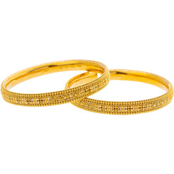 22K Yellow Gold Bangle Set of 2 (39.5gm)