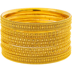 22K Yellow Gold Bangle Set of 10 (113.8gm)