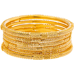 22K Yellow Gold Bangle Set of 6 (85.9gm)