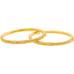 22K Yellow Gold Bangle Set of 2 (35.2gm)