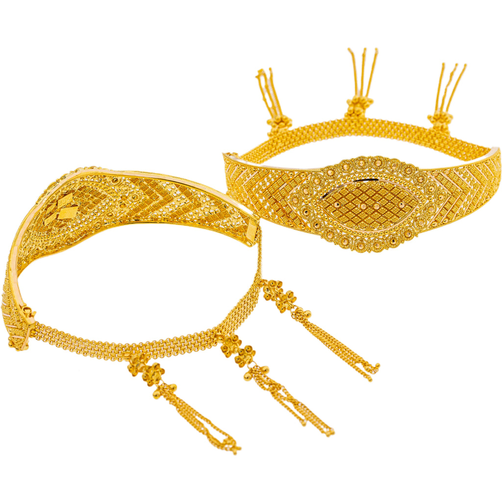 22K Yellow Gold Adjustable Bangle Set of 2 (44.2gm) | 



Capture attention with this elegant set of two 22k gold bangles from Virani, crafted to highl...