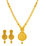 22K Yellow Gold Bridal Necklace & Earring Set (54.6 grams) | 




Crafted with beauty in mind, this lovely 22k yellow gold necklace and earring set from Viran...