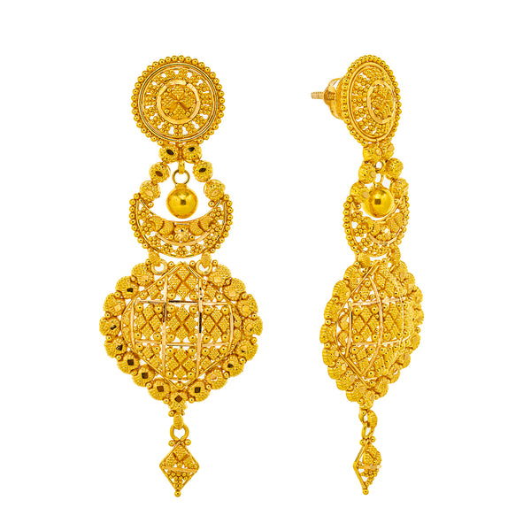 22K Yellow Gold Bridal Necklace & Jhumki Earring Set (88.7 grams) |  




22k yellow gold necklace and earring set by Virani Jewelers celebrates the elegance of Indi...