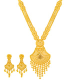 22K Yellow Gold Bridal Necklace & Earring Set (91 grams) |  




Beautiful and bold, this 22k yellow gold necklace and earring set from Virani Jewelers is a...