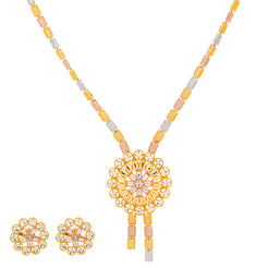 22K Multi-Tone Gold Necklace & Earring Set (25.8 grams)