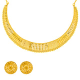 22K Yellow Gold Choker Necklace & Earring Set (32.3 grams) | 




This 22k yellow gold choker necklace and earring set by Virani Jewelers is a celebration of ...