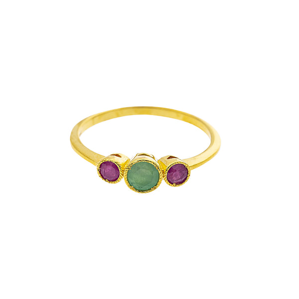 22K Yellow Gold, Emerald & Ruby Cocktail (2.2gm) | 



Add a touch of glamour to your collection with this 22k gold ring by Virani Jewelers, showcas...