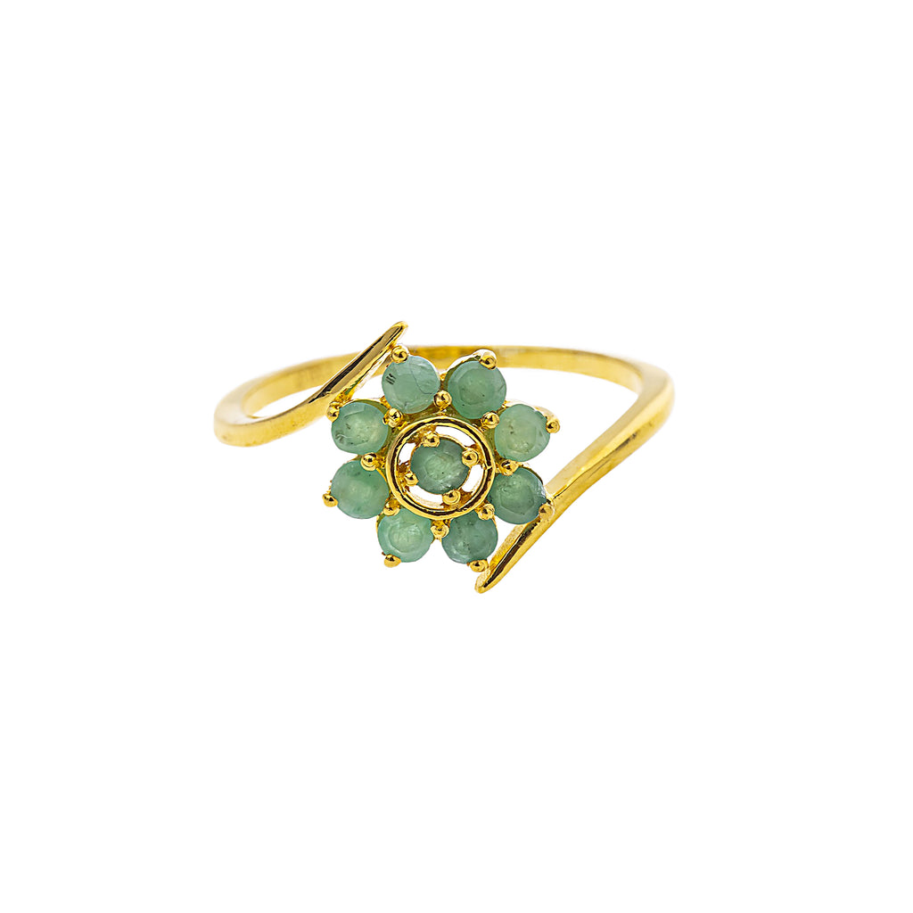 22K Yellow Gold & Emerald Cocktail (2.5gm) | 



Make a statement with this radiant 22k gold ring, featuring stunning green emeralds, an iconi...